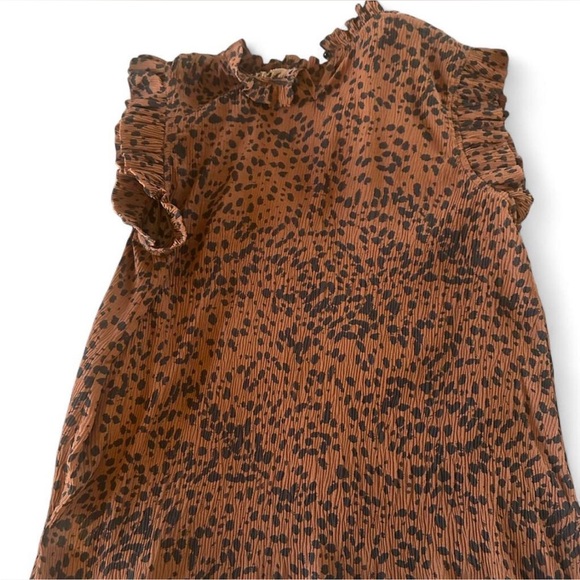 Amazon Leopard Print Ruffle Sleeve Blouse - Picture 3 of 4